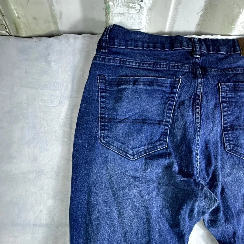 Beverly Hills Polo Club Straight Jeans Mens 34x32 Blue Denim Rider Logo Travel